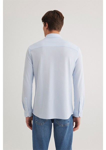 Çizgili Mavi Gömlek 0211402-88654 fırsatları