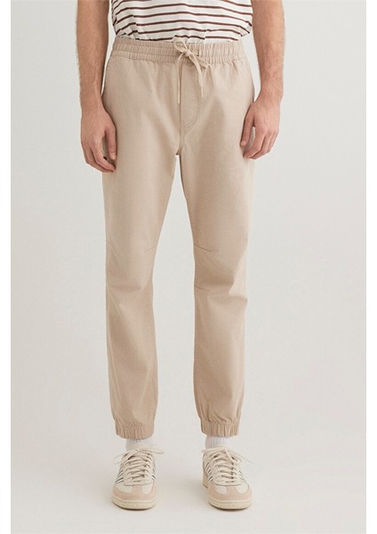 Beli Lastikli Bej Jogger Pantolon 000169-70004