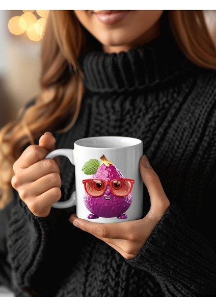 Meyve Emoji Şeklinde 3 Boyutlu Tasarım Seramik Kupa Mug fırsatları