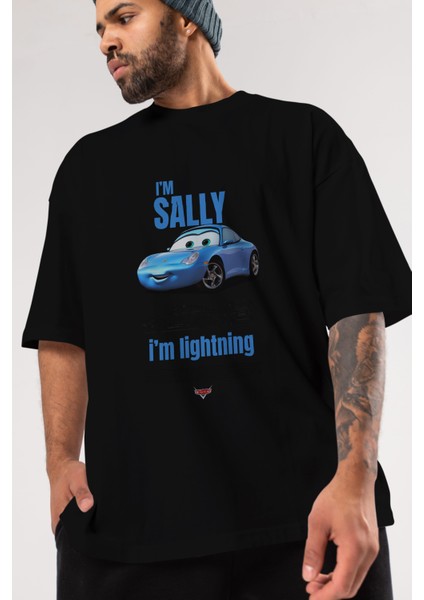 I Am Sally , I Am Lightning Ön Baskılı Oversize T-Shirt Erkek Kadın Unisex Pamuk Bisiklet Yaka modelleri