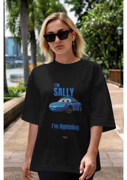 I Am Sally , I Am Lightning Ön Baskılı Oversize T-Shirt Erkek Kadın Unisex Pamuk Bisiklet Yaka indirimleri