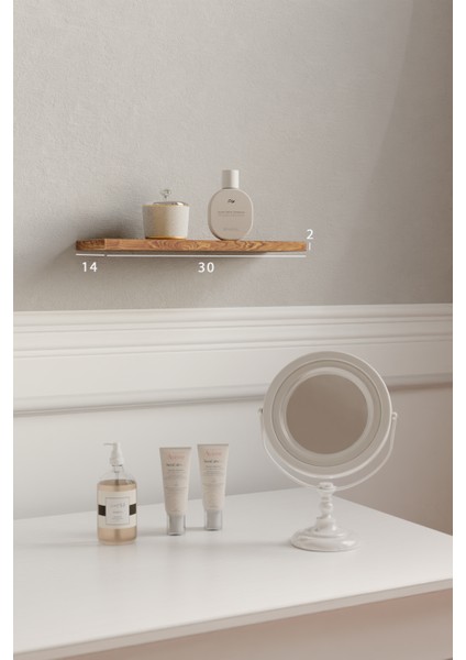 yankı- byeg 30 cm 3lü Safir Meşe Mdf Uçan Duvar Rafı Gizli Bağlantı