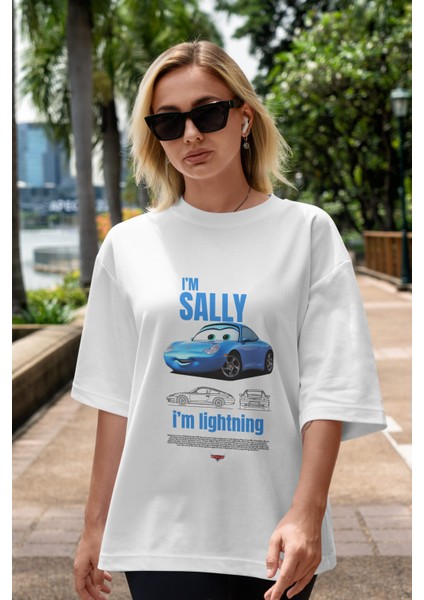 I Am Sally , I Am Lightning Ön Baskılı Oversize T-Shirt Erkek Kadın Unisex Pamuk Bisiklet Yaka indirimleri