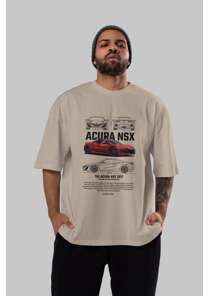 Honda Acura Nsx 1 Ön Baskılı Oversize T-Shirt Erkek Kadın Unisex Pamuk Bisiklet Yaka Tişort indirimleri