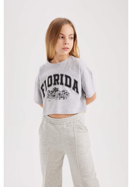 Kız Çocuk Crop Bisiklet Yaka 2li Kısa Kollu TIŞÖRT B7795A8NS fiyatları