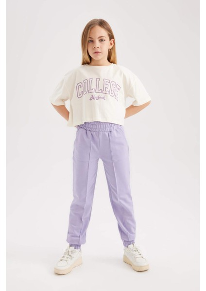 Kız Çocuk Crop Bisiklet Yaka 2li Kısa Kollu TIŞÖRT B7795A8NS modelleri