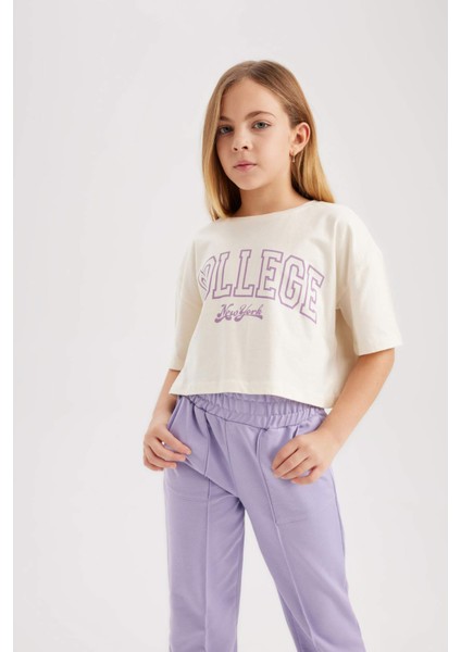 Kız Çocuk Crop Bisiklet Yaka 2li Kısa Kollu TIŞÖRT B7795A8NS indirimleri