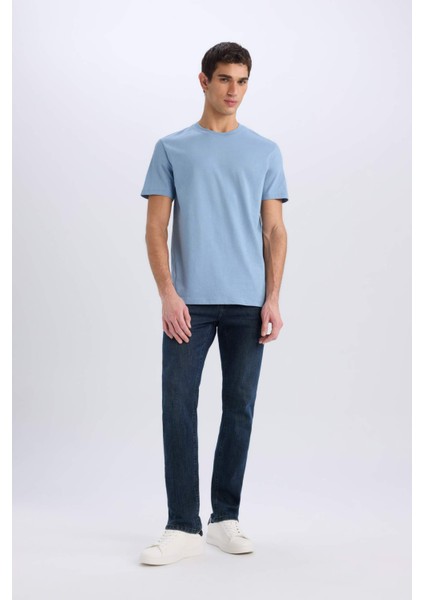 %100 Pamuk New Regular Fit Bisiklet Yaka Basic Düz Kısa Kollu Tişört V7699AZ25SP