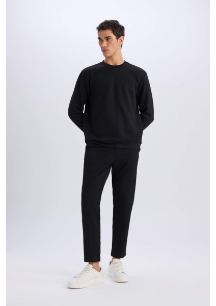 Regular Fit Bisiklet Yaka Basic Düz Sweatshirt D7231AX25SP fiyatları