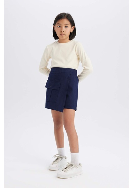 Kız Çocuk Gabardin Cepli Şort Etek D9220A825SP