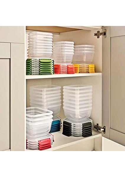 Plastik 4'lü Contalı Yuvarlak Saklama SET(400,800,1350,2250 Ml) modelleri