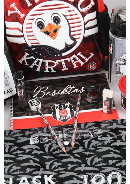 Yeni Sezon Lisanslı "Yavru Kartal" Anaokul Çantası,Beslenme Kabı,500 Ml Matara Ile Full Kırtasiye Seti