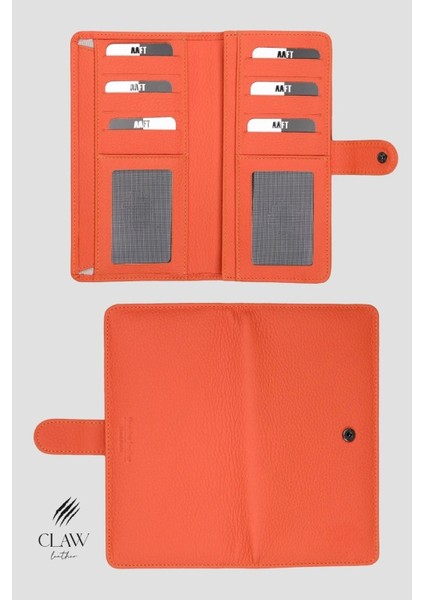 Hakiki Deri Telefon Bölmeli Unisex Cüzdan
