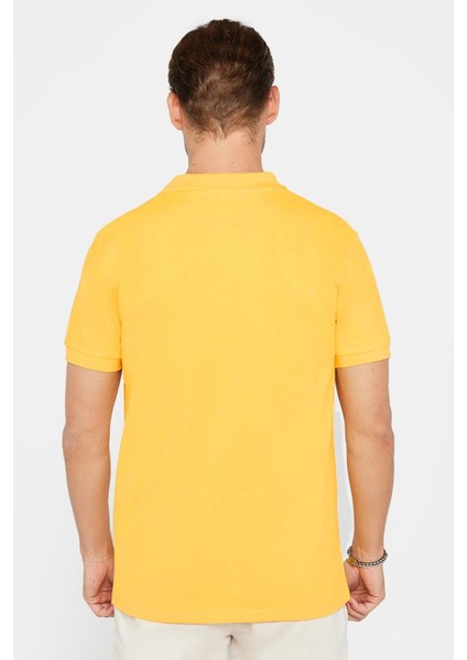 Erkek Slim Fit Dar Kesim Pamuk Sarı Polo Yaka Tişört indirimleri