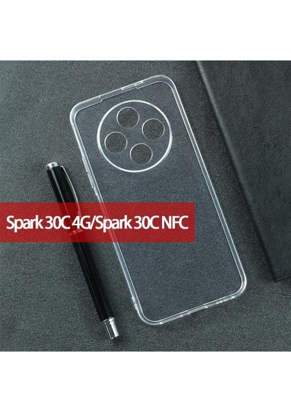 Tecno Spark 30C Kılıf Şeffaf Silikon Hibrit Case Kapak