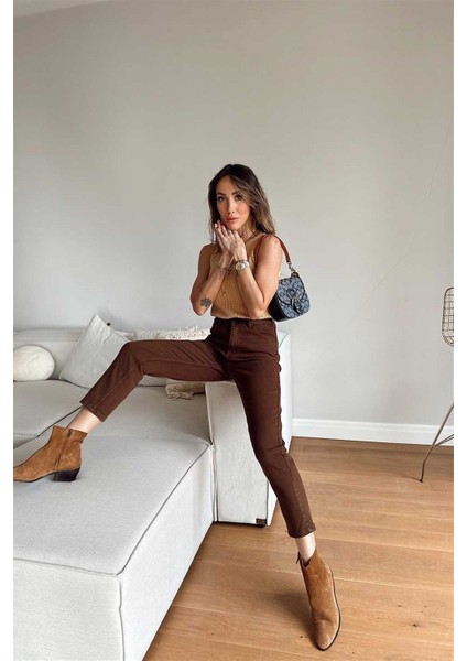 Vintage Soul Mom Fit - Klasik Dokuma Pantolon fırsatları