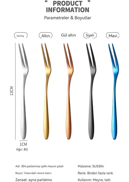 5 Parça Paslanmaz Çelik Meyve Çatalı Çatal Bıçak Takımı (Yurt Dışından) fırsatları