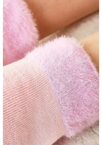 Pembe Bearded Rope Kısa Konç Soket Çorap