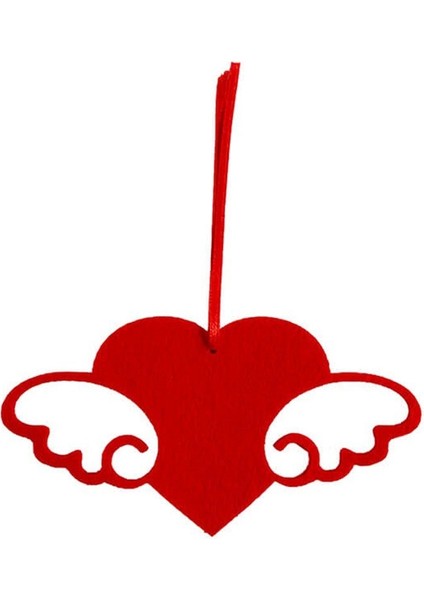 Keçe Melek Kanadı Kalp Büyük 6'lı