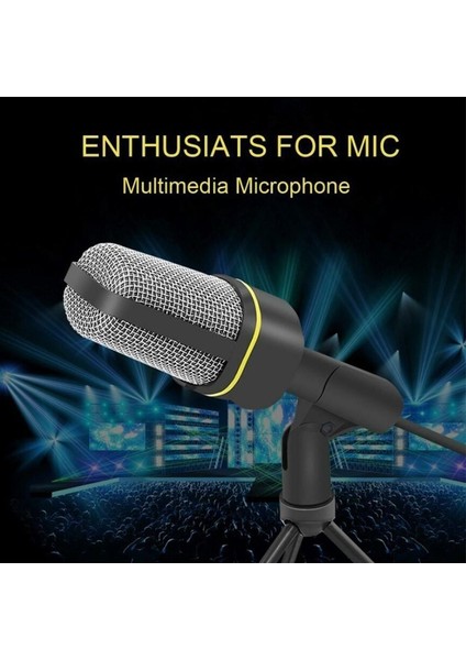 Bilgisayar Mikrofonu Conderser Mikrofon Kablolu Dizüstü Mikrofon Kayıt Mikrofonu Tripodlu Müzik Mikrofonu 3.5mm Aux Masaüstü Mikrofon Ev ve Ofis (Yurt Dışından)