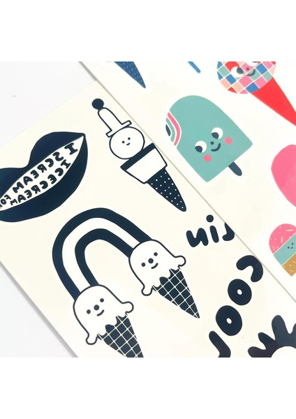 Ooly Mini Tattoo Palooza Geçici Dövme Seti - Ice Cream Party
