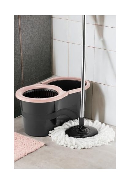 360 Derece Dönebilen Döner Başlıklı Smart Mop Kova Paspas Seti | Pratik Temizlik Mop Kova Paspas Seti