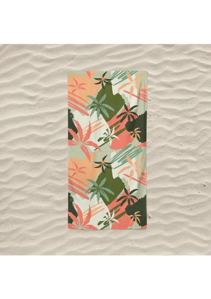 Home Palms / Palmiyeler -Baskılı Plaj Havlusu