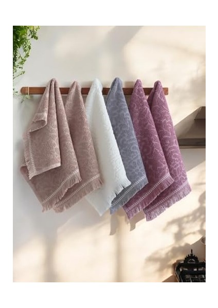 Pamuklu 6lı 30 x 50 cm Jakar Desenli Mutfak Havlu Seti
