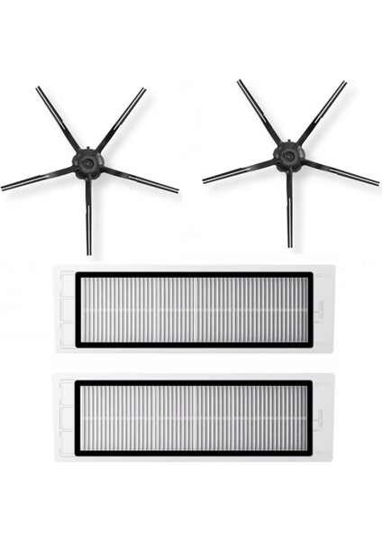 S5 Max ile Uyumlu 2li Hepa Filtre ve 2li Siyah Yan Fırça (Roborock S5 Max ile Uyumlu )