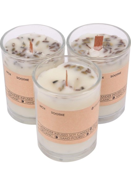 Lavanta Kokulu Doğal Soya Mumları 3'lü Set