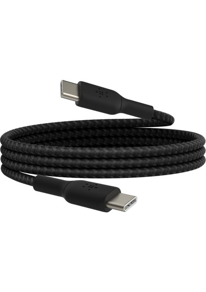 Boost Charge Örgülü Usb-C, Hızlı Şarj Cihazı, Usb-C Şarj Kablosu, iPhone 16, 15, Samsung Galaxy S24, S23, Pixel, Ipad, Macbook, Nintendo ve Daha Fazlası Için Hızlı Şarj, 1 Metre, Siyah
