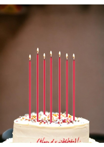 Kırmızı Mum 20 cm 7'li