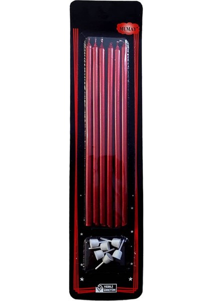 Kırmızı Mum 20 cm 7'li fiyatları