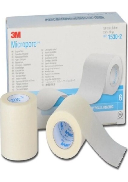 3 M Micropore 1530-2 Cerrahi Flaster Standart 5cm x 91M(6 Adet)