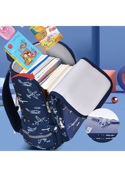 Erkek Ilkokul Birinci Sınıf Uçak Model Kitap Çantası Omuz Çantası (Yurt Dışından)