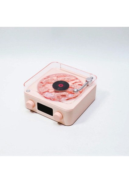 Retro Pikap Plak Çalar Bluetooth Hoparlör Şarjlı Kablosuz Projektör Okyanus Dalgası Projektör Gece Lambası Speaker