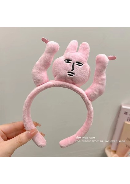 Pembe Tavşan Kafa Bandı Komik Kafa Bandı Eğlenceli Karikatür Kafa Bandı Çirkin Patlama Muz Saç Tokası (Yurt Dışından)