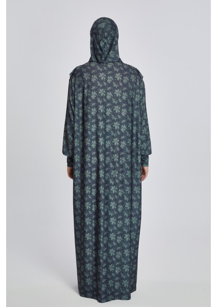 Pratik Tek Parça Manolya Desenli Namaz Elbisesi