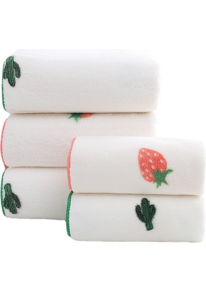 Mercan Kadife Havlu ve Banyo Havlusu Ev Tipi Yüz Havlusu Seti (2 Parça) (Yurt Dışından)