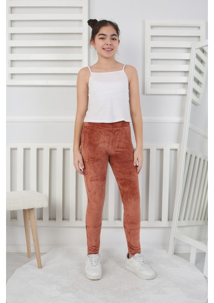 Kız Çocuk Tayt Kadife Yumuşacık