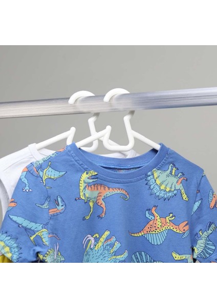 | Plastik Çocuk Elbise Askısı, Beyaz, Hafif ve Dayanıklı Tasarım, 6'lı modelleri