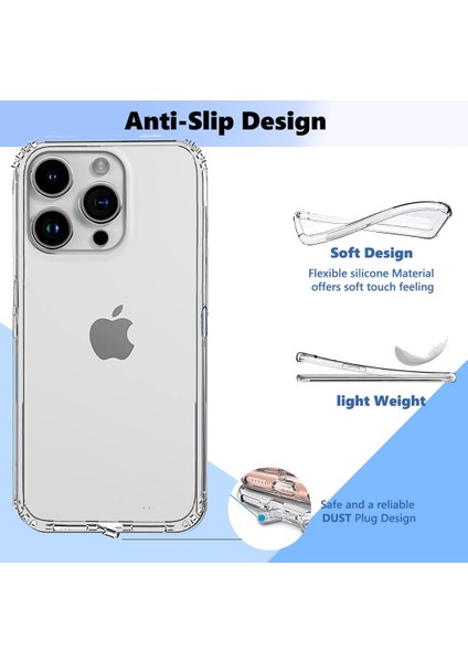 iPhone 15 Pro Max Şeffaf Silikon Kılıf / Kamera Yeri Koruma / Şarj Girişi Tıpalı modelleri