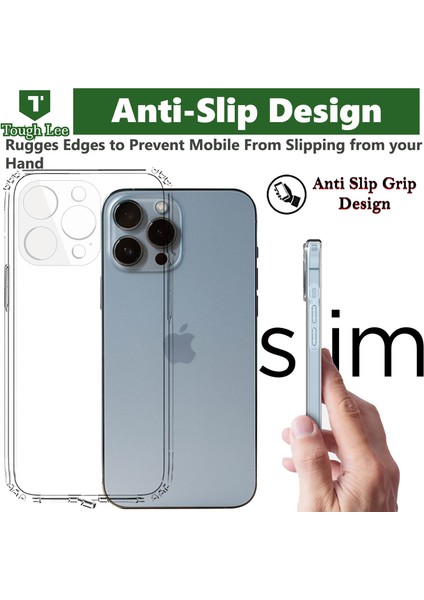 iPhone 14 Pro Max Şeffaf Silikon Kılıf / Kamera Yeri Koruma / Şarj Girişi Tıpalı