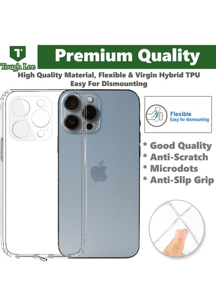 iPhone 14 Pro Max Şeffaf Silikon Kılıf / Kamera Yeri Koruma / Şarj Girişi Tıpalı