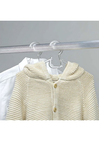 | Plastik Çocuk Elbise Askısı, Şeffaf Kristal, Hafif ve Dayanıklı Tasarım, 6'lı modelleri