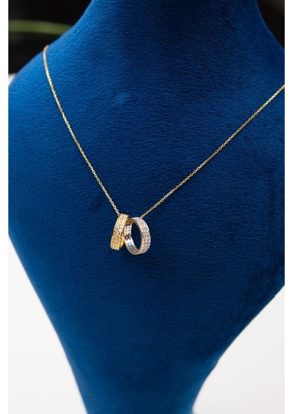 14 Ayar Altın Çift Alyans Kolye LKKLY1185