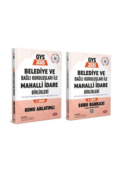 2025 Belediye ve Bağlı Kuruluşları ile Mahalli İdari Birlikleri 3. Grup Konu Anlatımı – Soru Bankası