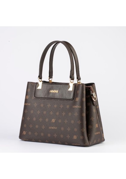 206 Kadın Çanta Kahve Baskılı