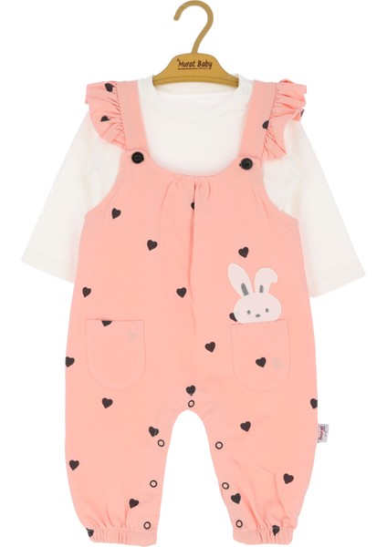 Kız Çocuk Slopet Cepli Tavşan Kalp Baskılı