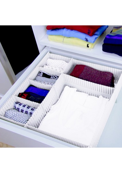 | Çekmece Düzenleyici, 10×40 Cm, Ayarlanabilir ve Pratik Bölmeler, 4'lü